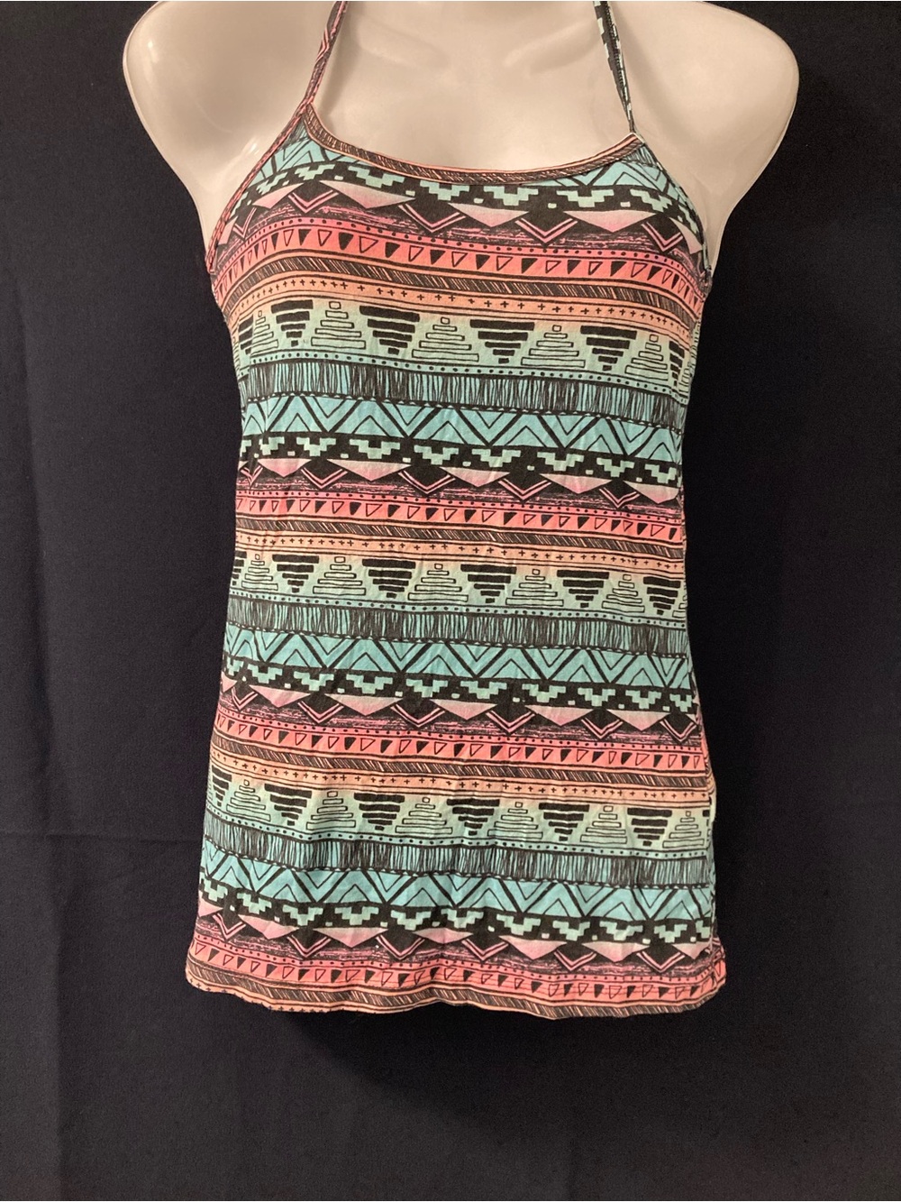 Ardene Boho Tribal Aztec Print Racerback Tank Top S